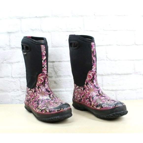 Bogs Classic Mumsie Floral Print Insulated Waterproof Rain Boots US 5 - Picture 3 of 9
